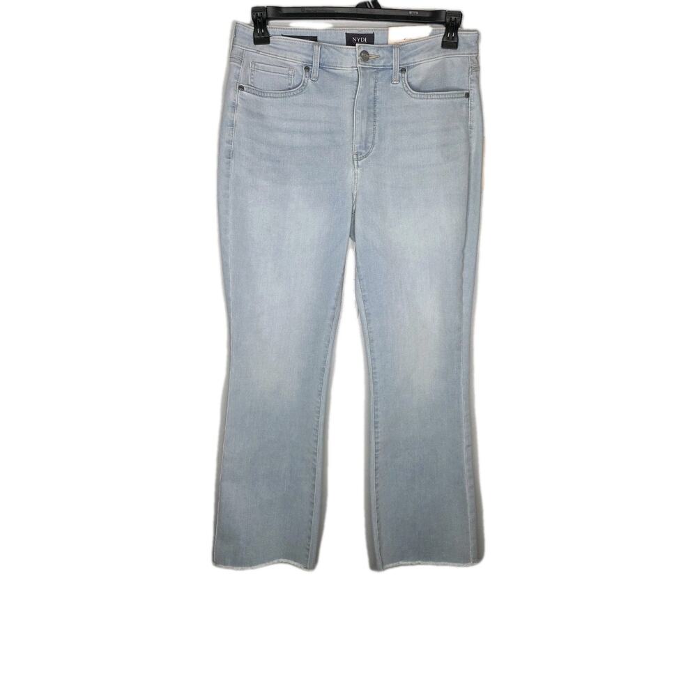 NYDJ Womens Blue Jeans Slim Bootcut Cool Embrace Lift Tuck SZ 8 Raw Hem